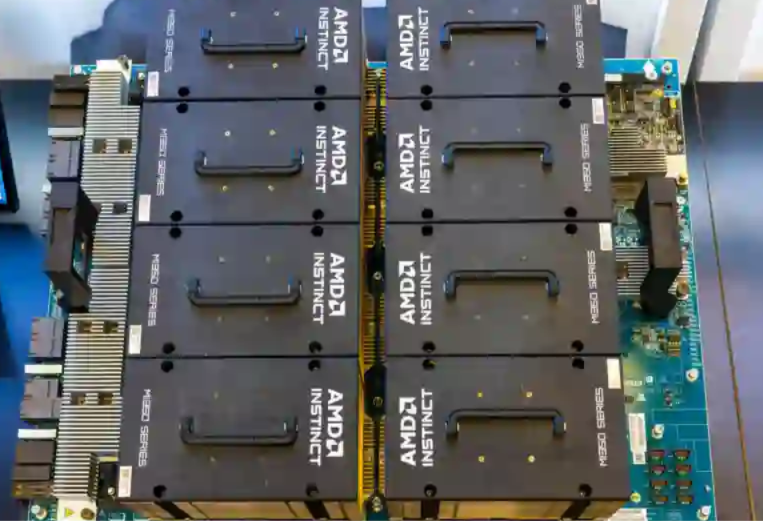 AMD Instinct MI350 series 8-GPU universal base board for dense server deployments
