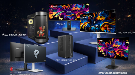 MSI 40th anniversary product lineup on display