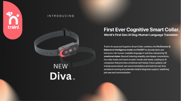 Traini cognitive smart collar for AI dog emotion translation