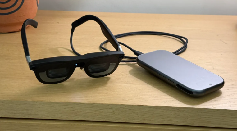 XREAL Aura glasses with compute puck