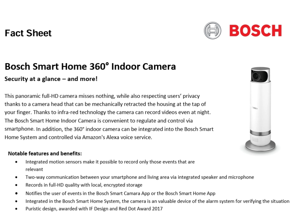 Bosch Smart Home Camera