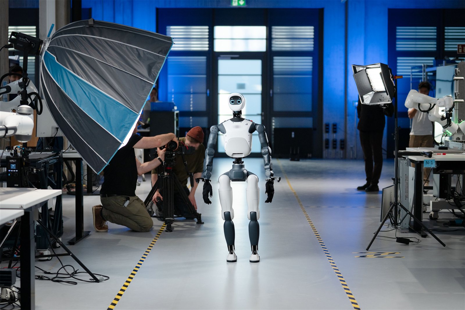 BTS robot photoshoot scene