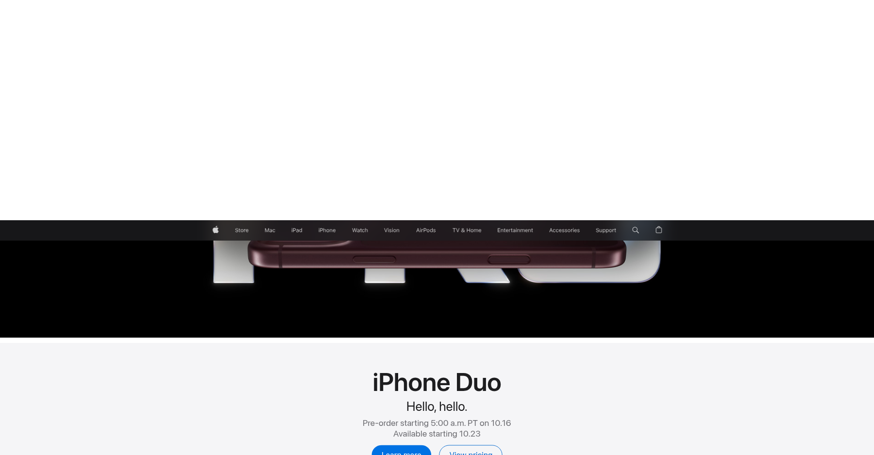 Apple.com scrolled view