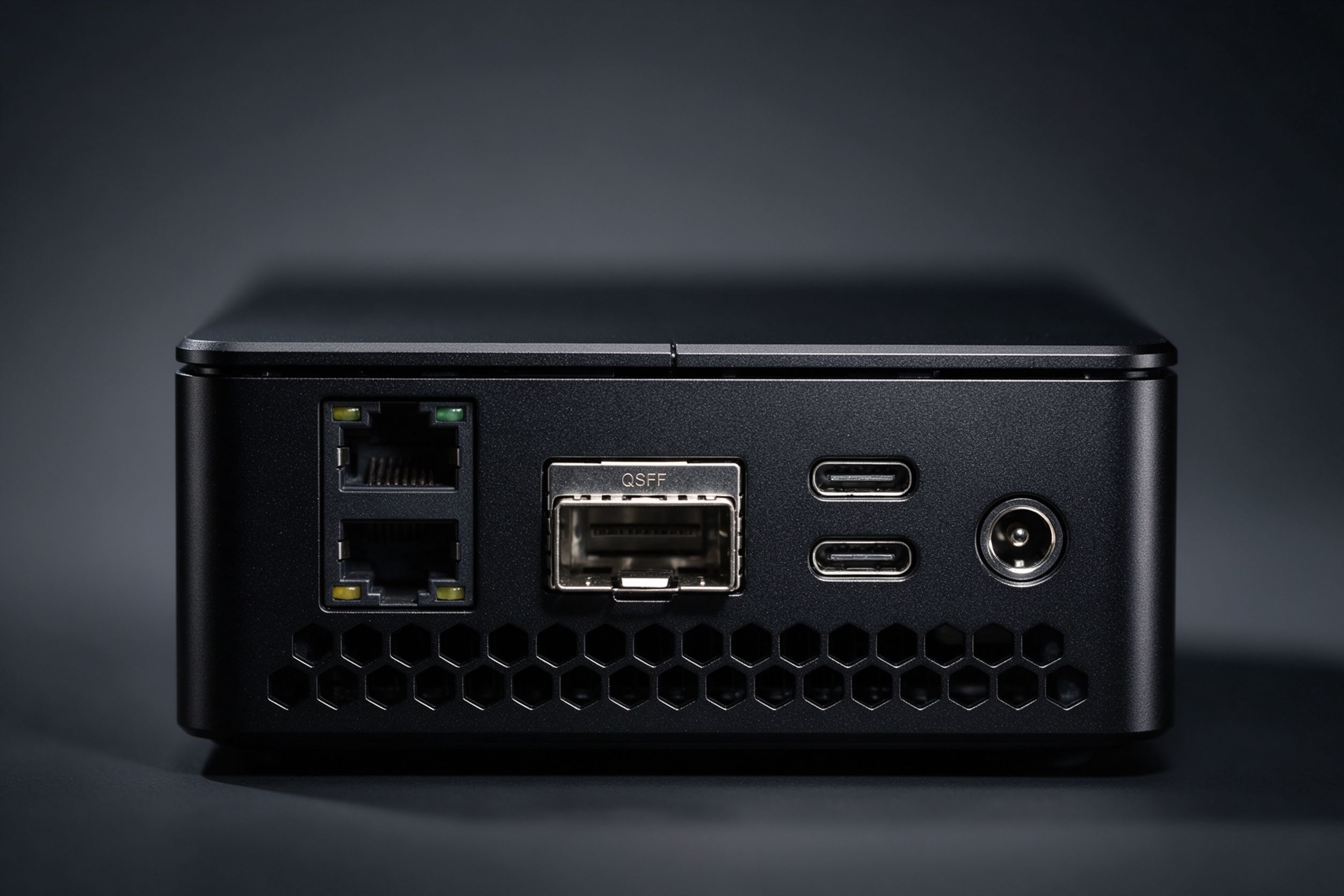 Rear I/O ports closeup