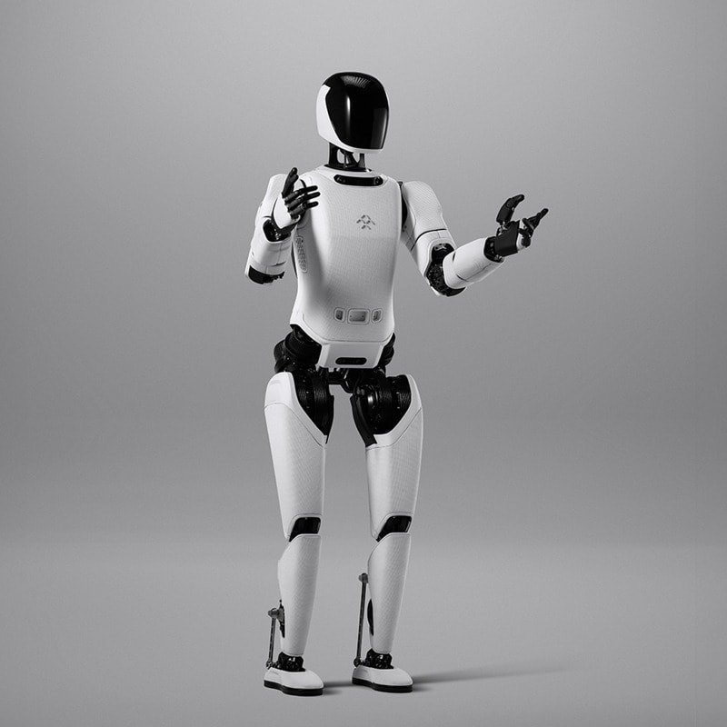FF Nova humanoid robot gesturing in studio shot