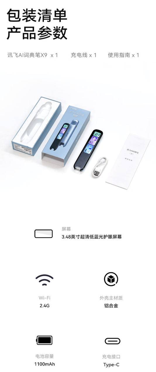 Package contents and spec panel
